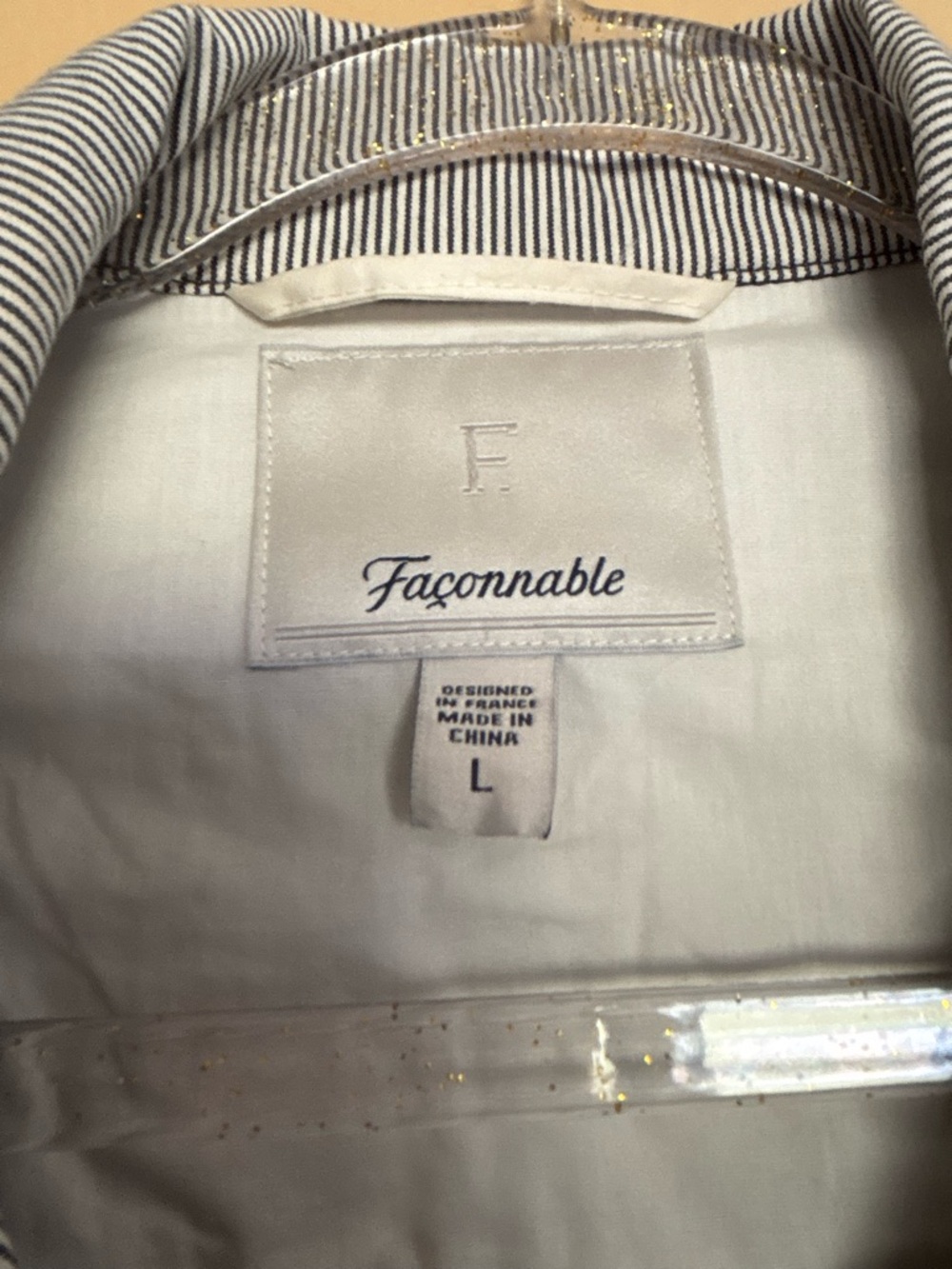 Faconnable Light Gray Pinstripe Shirt Jacket - Picture 2 of 14